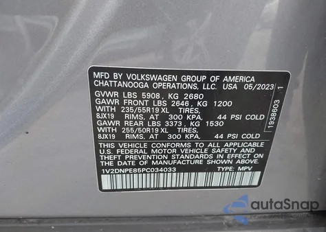 2023 Volkswagen Id.4 Awd Pro from USA, damaged, VIN 1V2DNPE85PC034033